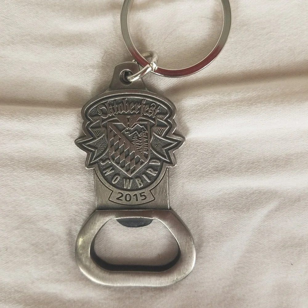 Snowbird Oktoberfest‎ Keychain Silver NEW 2015 Bottle Opener Metal brewmania